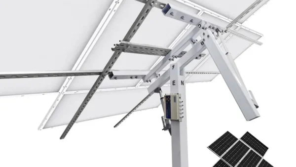 Dual Axis Solar Tracker with solar panels