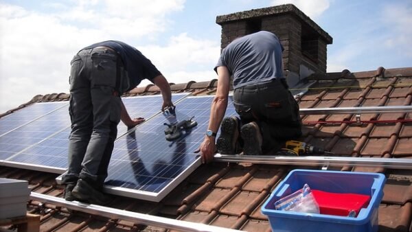 solar panel installation on roof top