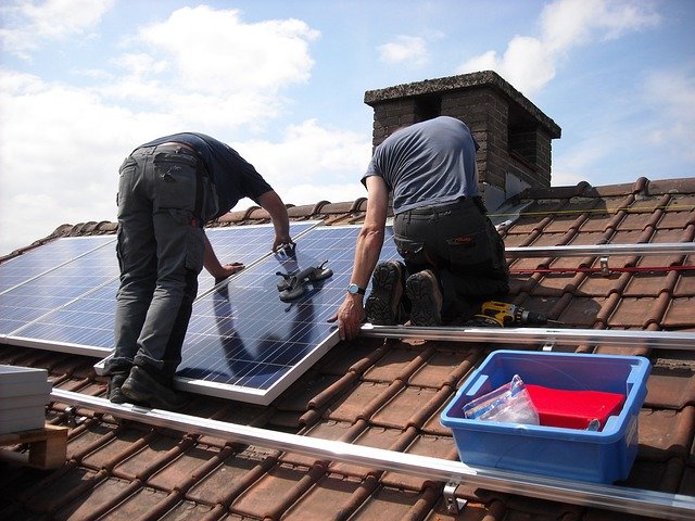 solar panel installation on roof top