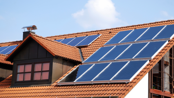 Solar panels on roof